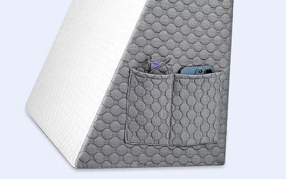 Belro triangle memory foam wedge pillow for sleeping, ergonomic support for comfort and health in a bedroom setting