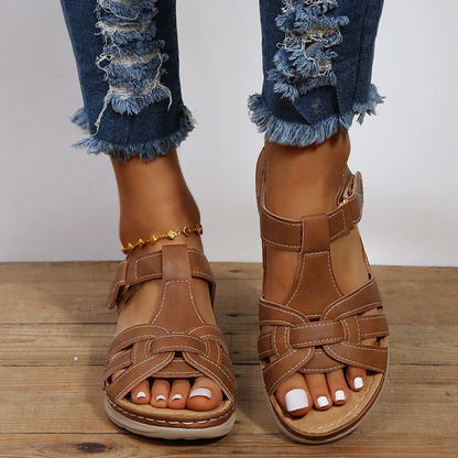 Belro women's orthopedic sandals with adjustable Velcro straps, cushioned footbed, and supportive design for comfort.