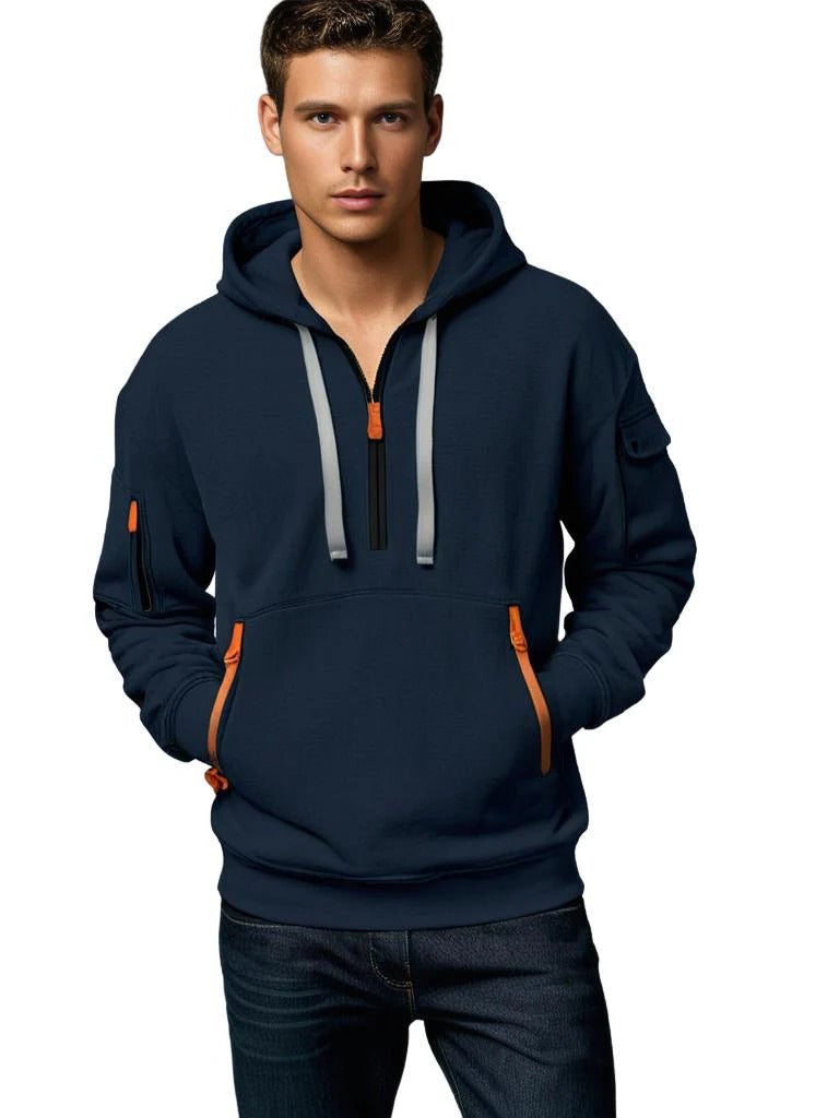 Men's Belro hoodie with stylish design and comfortable fit, shown in a casual activewear setting.