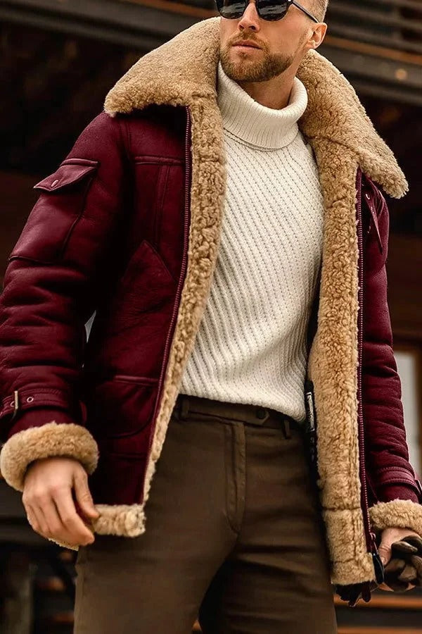 Men's camel flying leather bomber jacket by Belro, featuring a classic bomber style with leather construction and zip front.