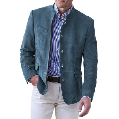 Belro men's classic button-down jacket featuring a tailored fit and front buttons, made from durable fabric for versatile style.