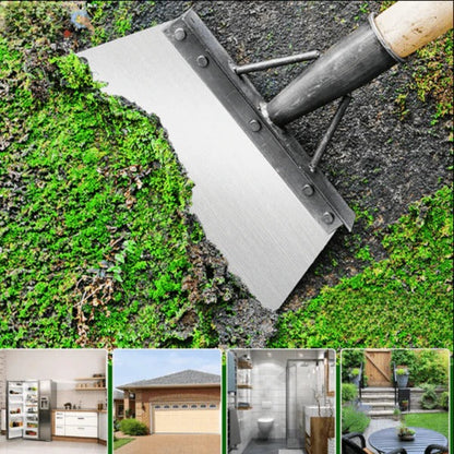 Belro ergonomic garden scraper tool with a sturdy handle and sharp blade, designed for easy soil and debris removal in gardening tasks.