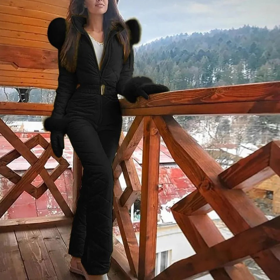 Belro women's stylish winter snowboard ski suit pants with zipper, designed for casual snowboarding and winter activities.