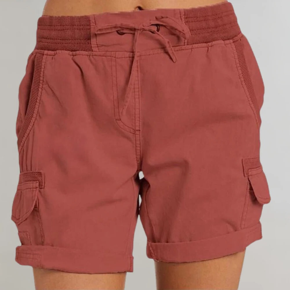 Belro women's high waisted shorts in black, featuring a snug fit and comfortable fabric, perfect for casual and summer wear.