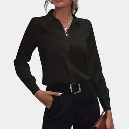Elegant plain ladies blouse by Belro, showcasing a stylish, lightweight top with a classic fit and soft fabric.