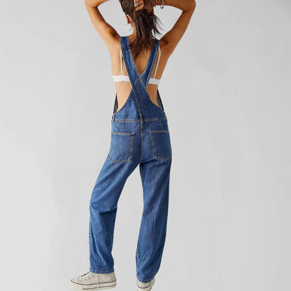 Belro trendy denim jumpsuit for women, stylish casual clothing with a fitted design and classic denim fabric.