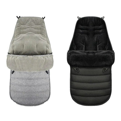 Belro universal baby stroller footmuff in black, designed for outdoor use, keeps infants warm and cozy during outdoor trips.