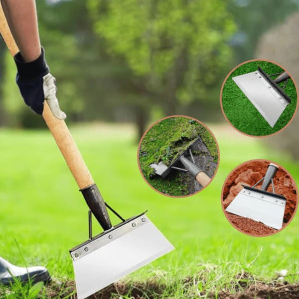 Belro ergonomic garden scraper tool with a comfortable handle, ideal for soil and debris removal in home gardening tasks.