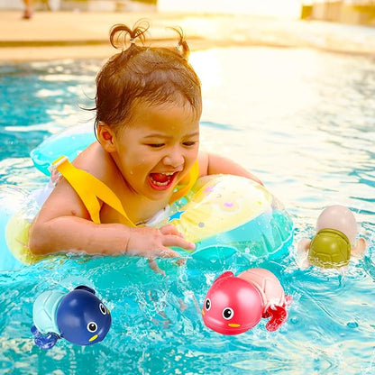Colorful Belro swimming bath toys for kids, featuring playful shapes and bright colors, perfect for bath time fun.