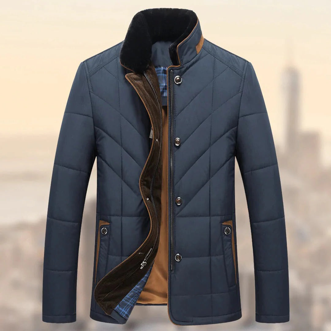 Belro sophisticated men's winter coat, stylish jacket with a warm, insulated design, perfect for cold weather.