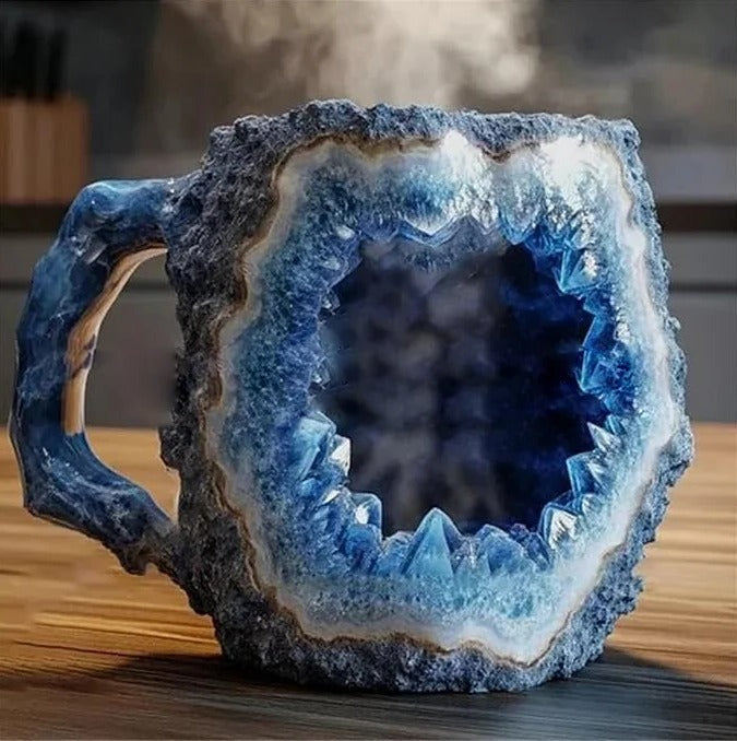 Belro mineral crystal coffee mug with a sleek design, perfect for kitchen and dining use, featuring a sturdy handle and clear crystal appearance.