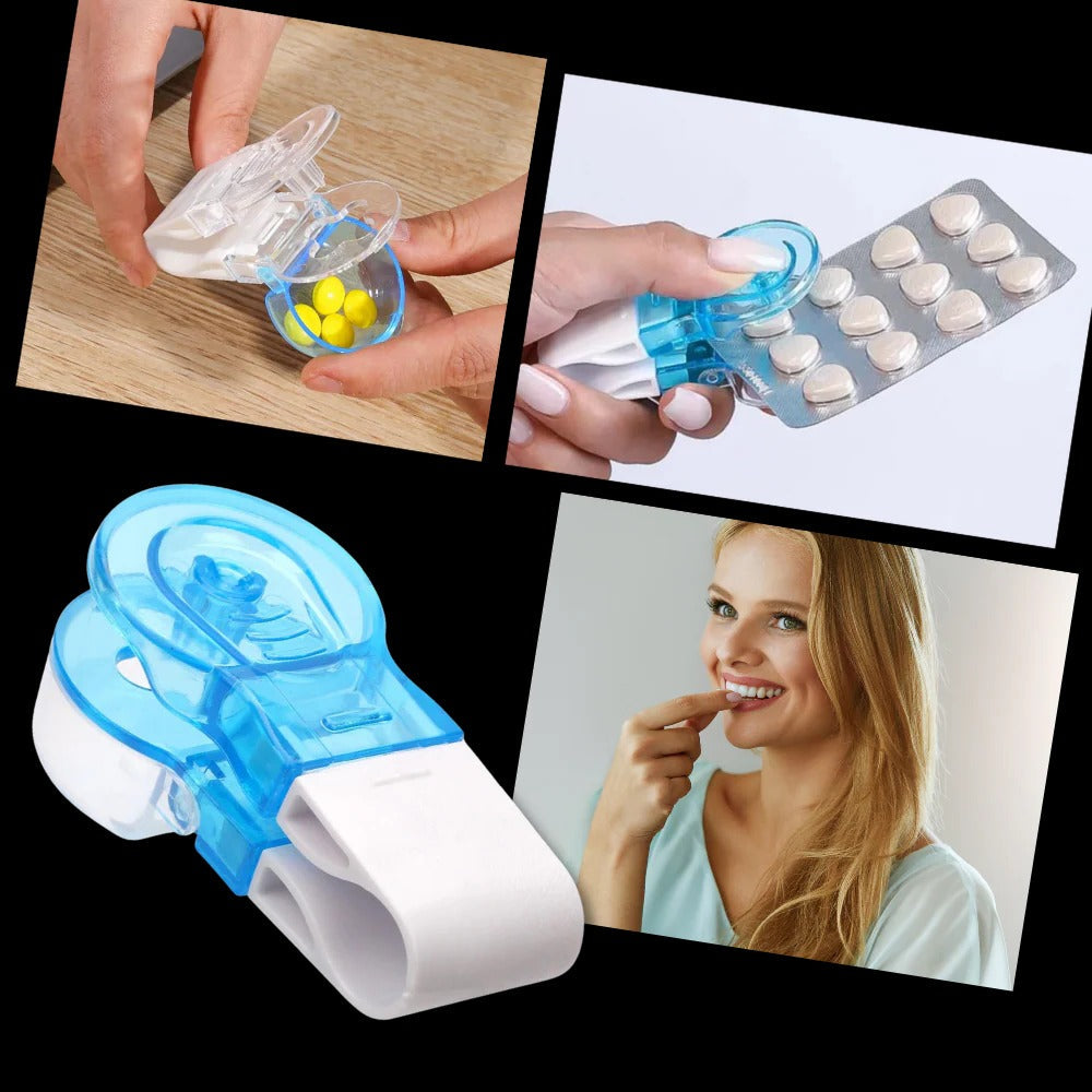 Belro portable pill taker in compact design with compartments for organizing and carrying medication easily.