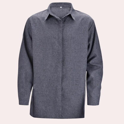 Men's Belro long sleeve shirt in classic style, shown in a neutral color, with a button-down front and collar.
