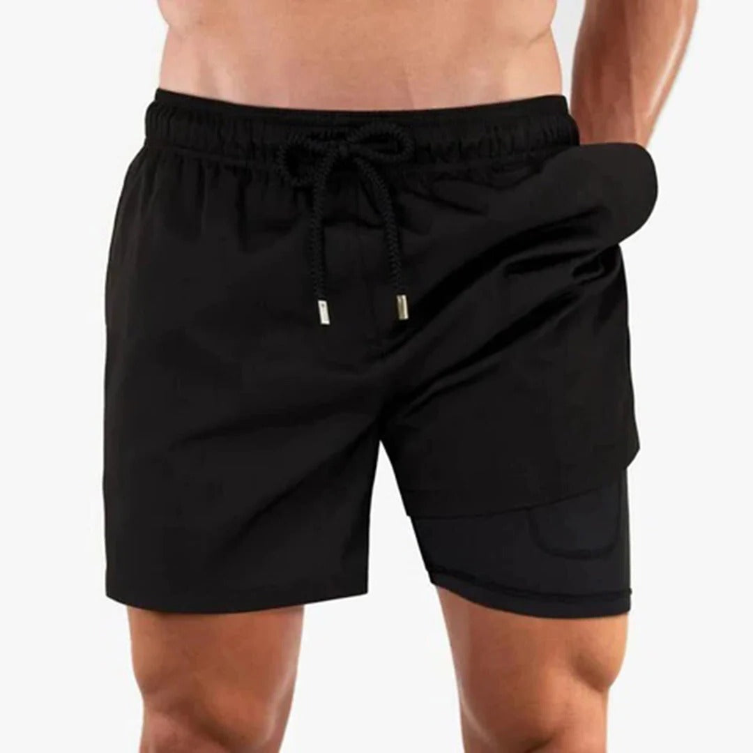 Men's stylish Belro swimming trunks with a vibrant pattern, designed for comfort and active swimwear.