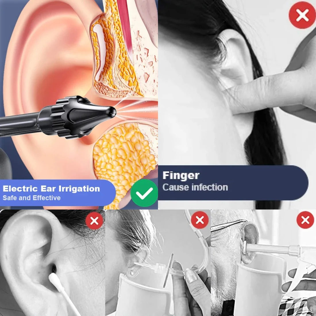 Belro ear cleaning irrigation tool, health and beauty product, with a soft tip and ergonomic handle for safe ear hygiene.