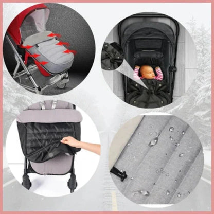 Belro Universal Baby Stroller Footmuff in black, padded for warmth and comfort during outdoor walks with infants.