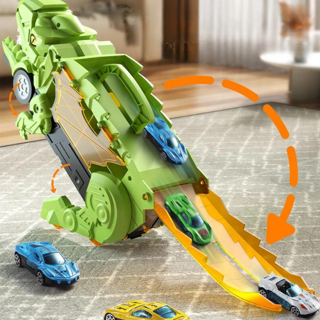 Belro Dinosaur Car Play Truck toy with colorful dinosaur figures and vehicle details, designed for imaginative play.