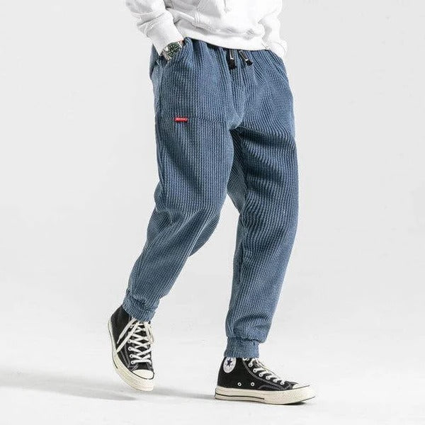 Belro corduroy trousers in a classic fit, featuring textured fabric and a versatile style for casual or smart-casual wear.
