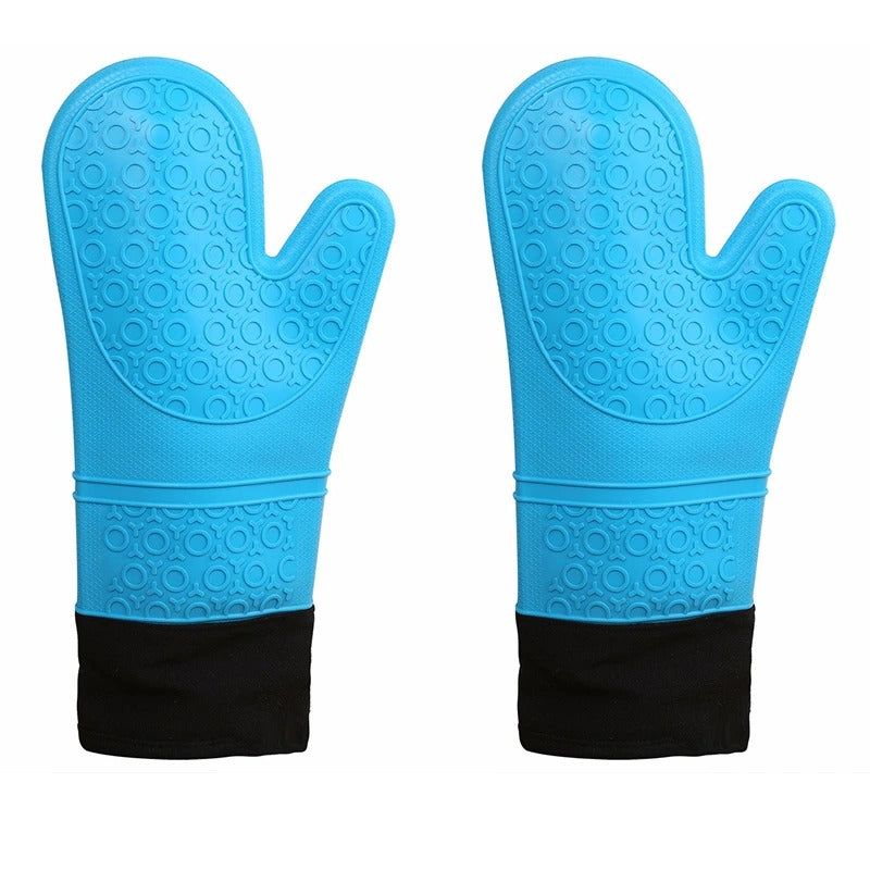 Belro heat-resistant oven gloves shown with textured grip and bright yellow accents, designed for safe handling in the kitchen.