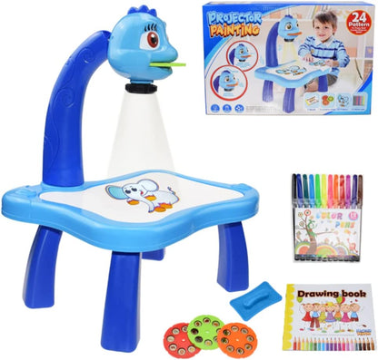 Belro Creative LED Art Projector for kids, displaying colorful light patterns on a white background.