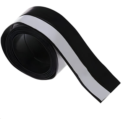 Belro self-adhesive door seal attached to a door frame, effectively blocking drafts and improving insulation.