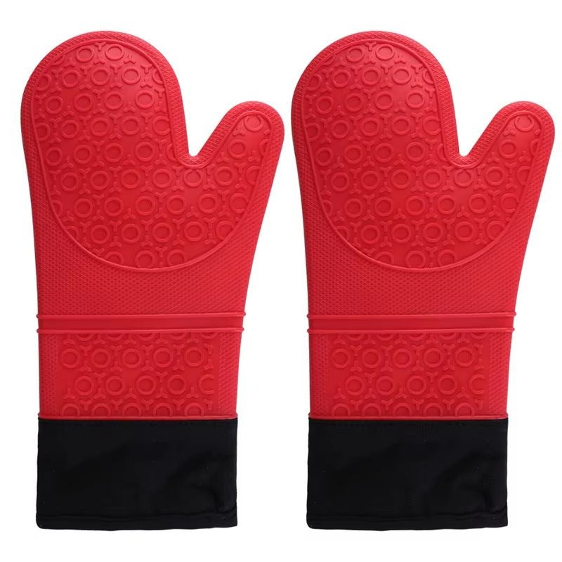 Belro heat-resistant oven gloves showing thick, insulated fabric designed for kitchen safety and handling hot cookware.