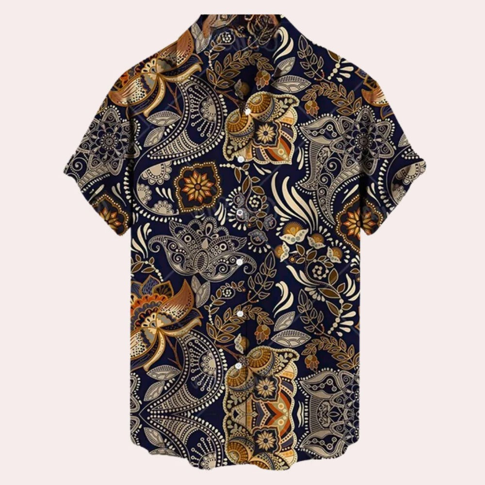 Belro men's short sleeve shirt, comfortable fit, lightweight fabric, casual style, shown in a neutral color.