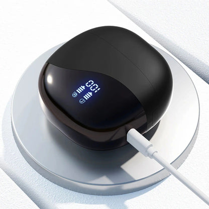 Belro Smart Translation Earbuds in black, wireless electronics with compact design and touch controls.