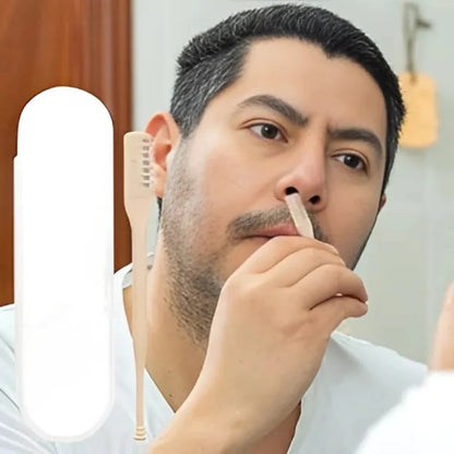 Belro nose hair trimmer in black with ergonomic grip, featuring a rotary cutting head for gentle personal grooming.