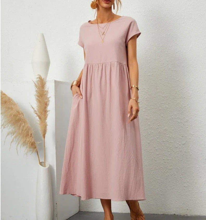 Belro stylish summer dress with floral pattern, sleeveless design, and flowing fabric, perfect for warm weather.