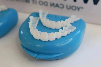 Belro natural white tooth veneers for oral care, showcasing a set of realistic, bright, and smooth dental veneers for a beautiful smile.