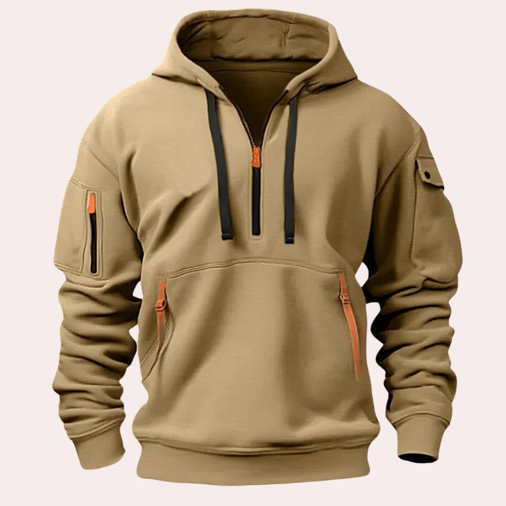 Belro men's hoodie featuring a comfortable fit and stylish design, shown in a casual, relaxed fit image.