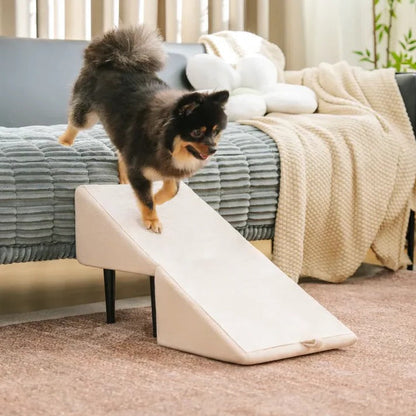 Belro 2-in-1 convertible dog ramp and step stool for easy pet access, with textured surface and adjustable height.