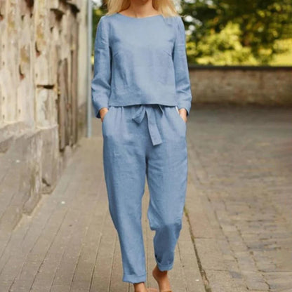 Belro stylish two-piece sleepwear set featuring a comfortable top and matching pants in soft fabric.