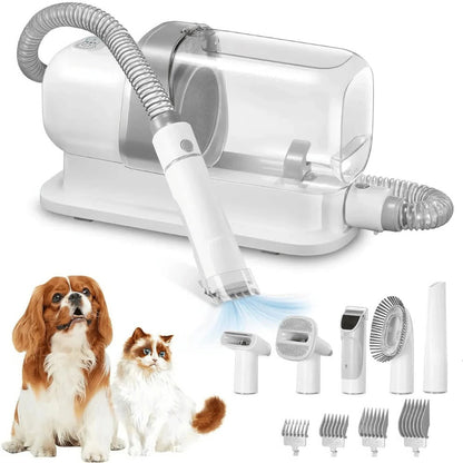 Belro low-noise dog grooming vacuum with pet hair clippers and brush kit, large 77.7oz capacity for easy pet grooming.