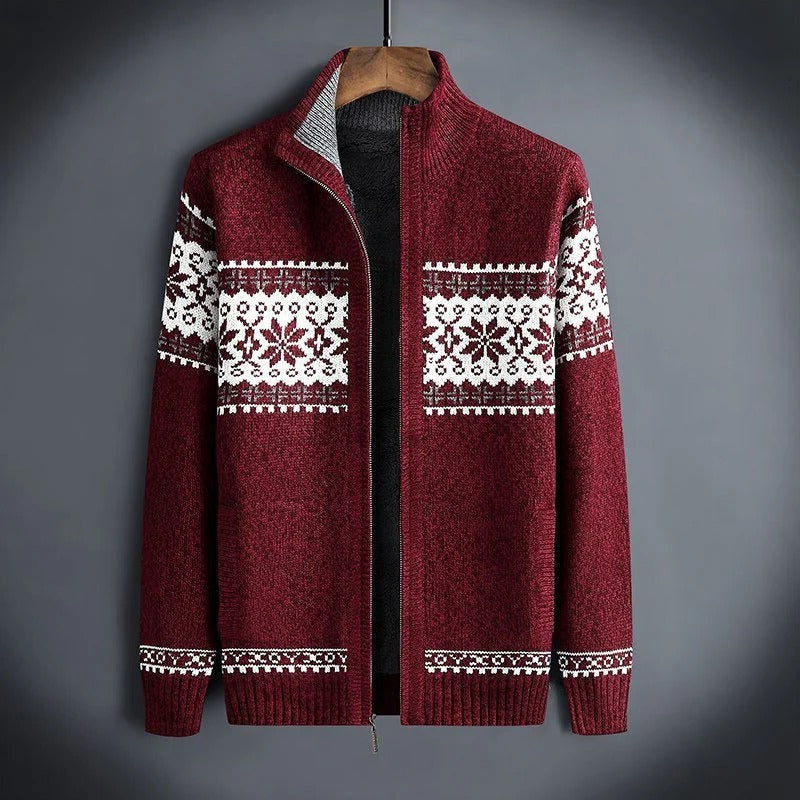Belro men's warm fleece winter coat with a high collar, front zipper, and cozy design for cold weather.