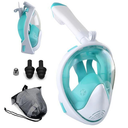 Belro full face anti-fog scuba diving mask with clear lens and adjustable strap, designed for underwater snorkeling and diving.