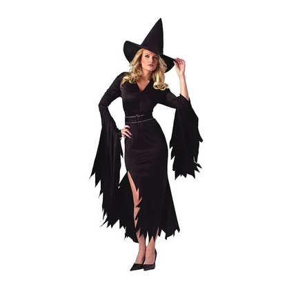 Belro official witch costume dress for adults, perfect for masquerade parties and role-play, featuring a dark, mystical design.