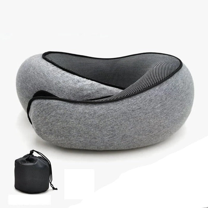 Belro Snail Style Memory Foam Travel Neck Pillow, U-shaped, portable, adjustable support for comfortable neck rest during travel.