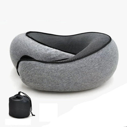 Belro Snail Style Memory Foam Travel Neck Pillow, U-shaped, portable, adjustable support for comfortable neck rest during travel.