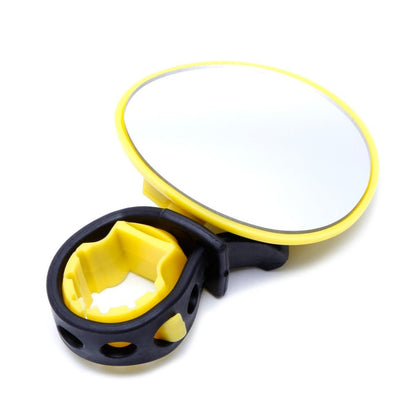 Belro bicycle handlebar mirror attached to a bike handlebar, designed for outdoor cycling safety and visibility.