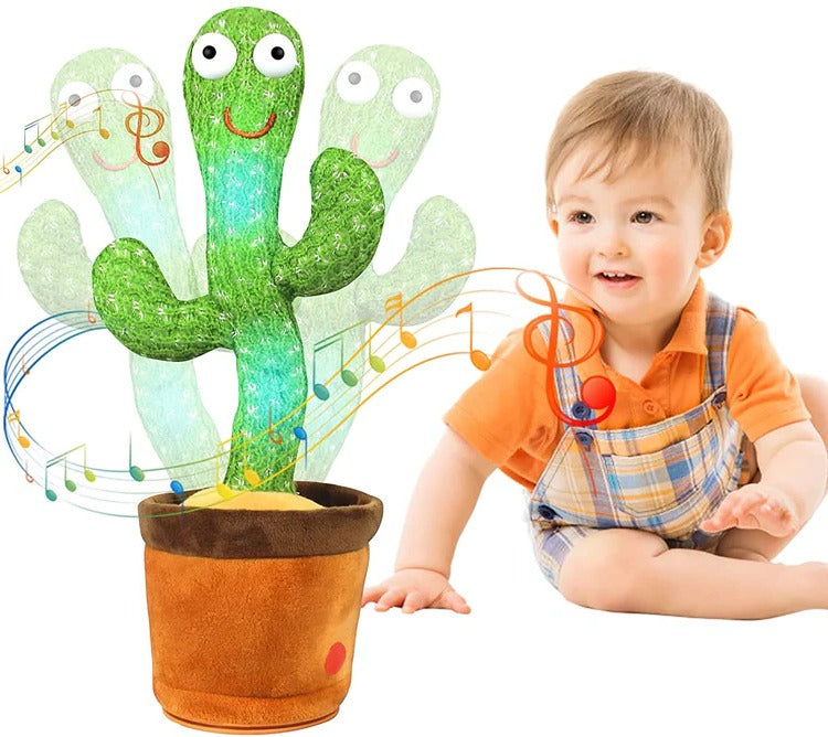 Belro Sound-Reacting Dancing Cactus Toy worn as a fun men's clothing accessory, showcasing vibrant colors and playful design.