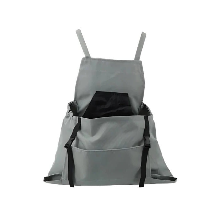 Belro durable harvesting apron with drop-release pouch for outdoor gardening, featuring adjustable straps and sturdy fabric.