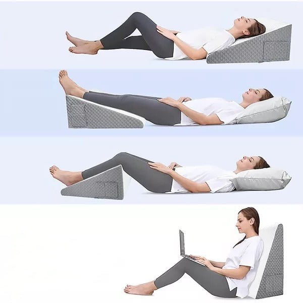 Belro triangle memory foam wedge pillow for sleeping, ergonomic support for better rest and comfort.