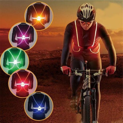Men's 360 Reflective LED Flash Night Vest by Belro, featuring bright reflective and LED lights for visibility during nighttime activities.