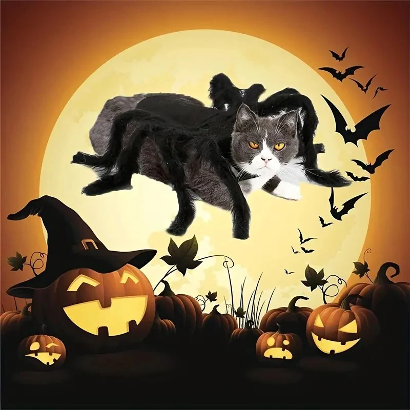 Belro Pet Funny Spider Costume featuring a black and red spider design, perfect for humorous pet dress-up.