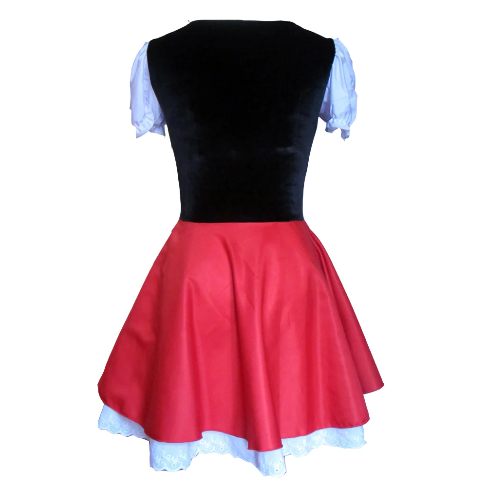Belro Little Red Riding Hooded Dress for women, costume-style clothing with a red hooded dress featuring a classic fairy tale design.
