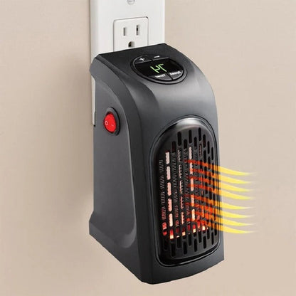 Belro Electric Heater 2.0 displaying a compact, modern design with digital controls in a home setting.