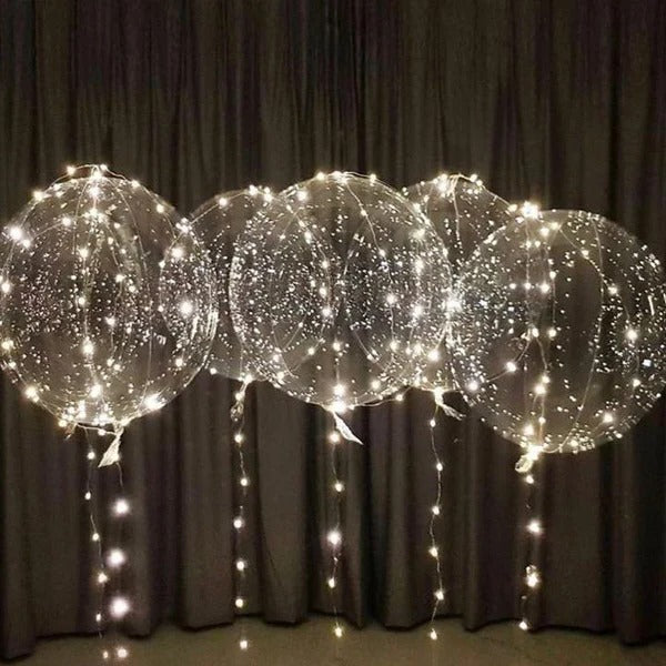 Belro reusable LED balloon light emitting a soft glow, designed for decorative lighting and energy-efficient illumination.