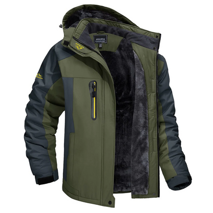 Belro windproof outdoor jacket displayed on a hanger, lightweight and durable, suitable for outdoor activities and variable weather conditions.
